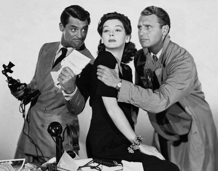 Hired! movie scenes Cary Grant Rosalind Russell and Ralph Bellamy in a promotional picture for the film 