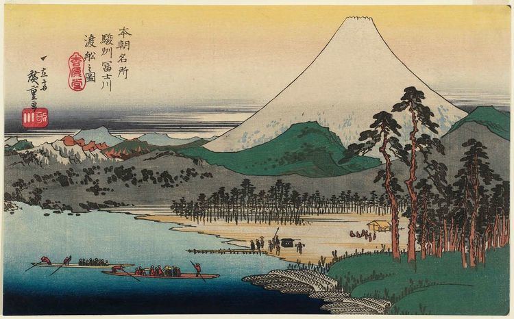 Hiroshige Utagawa Hiroshige Ferry Boats on the Fuji River in Suruga