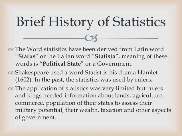 History of statistics Statistics
