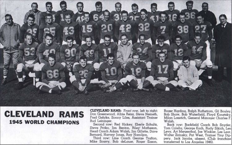 History of the Cleveland Rams Rams History 1945 Cleveland Rams Rams Fans United Los Angeles
