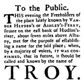 History of Troy, New York