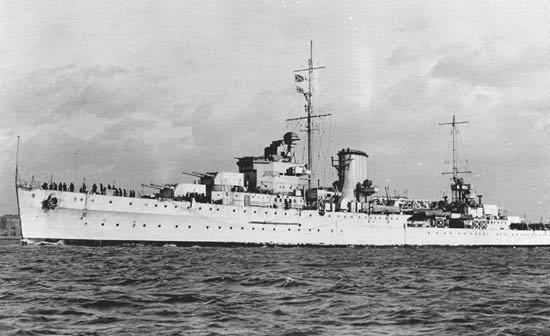 HMS Ajax (22) HMS Ajax 22 of the Royal Navy British Light cruiser of the