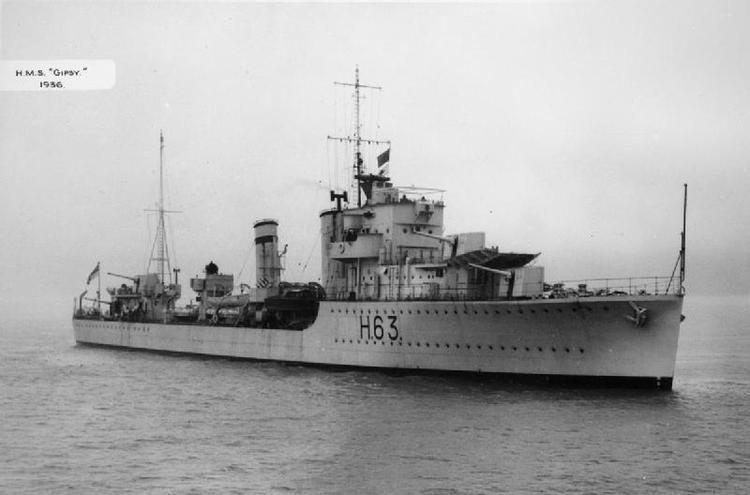 HMS Gipsy (H63) HMS Gipsy H63 Wikipedia