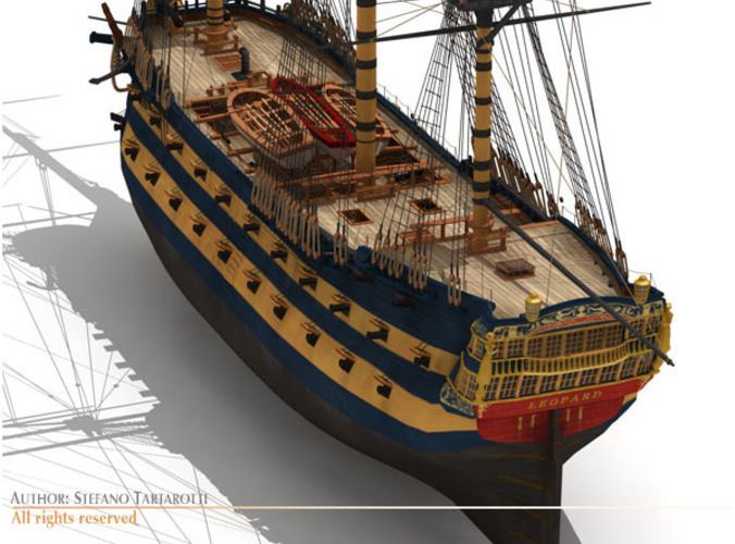 HMS Leopard (1790) HMS Leopard 3D Model OBJ 3DS FBX C4D DXF DAE CGTradercom