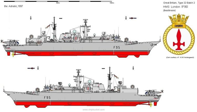 HMS London (F95) HMS London F 95 Type 22 Broadsword class Guided Missile Frigate