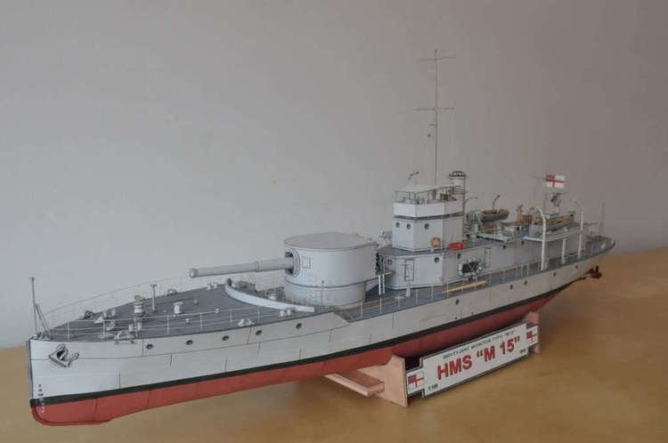 HMS M15 1100 British Royal Navy HMS M15 M15class monitor DIY Handcraft