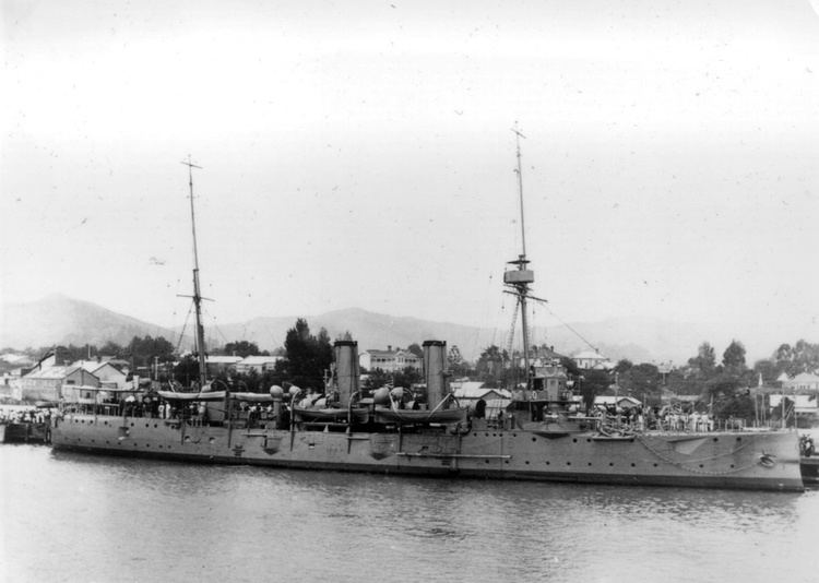 HMS Philomel (1890) HMS Philomel in Gisborne 1914 NZHistory New Zealand history online