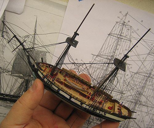 HMS Speedy (1782) My waterline model of HMSSophoe fictional mount of Jack Aubrey
