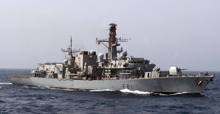HMS Sutherland (F81) HMS Sutherland F 81 Type 23 Duke class Guided Missile Frigate Royal Navy