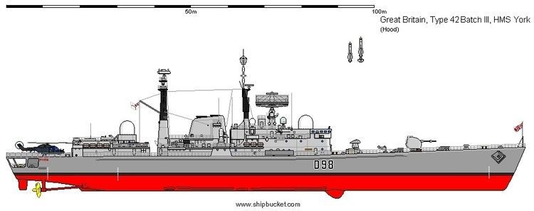 HMS York (D98) HMS York D 98 Sheffield class Type 42 Guided Missile Destroyer Royal