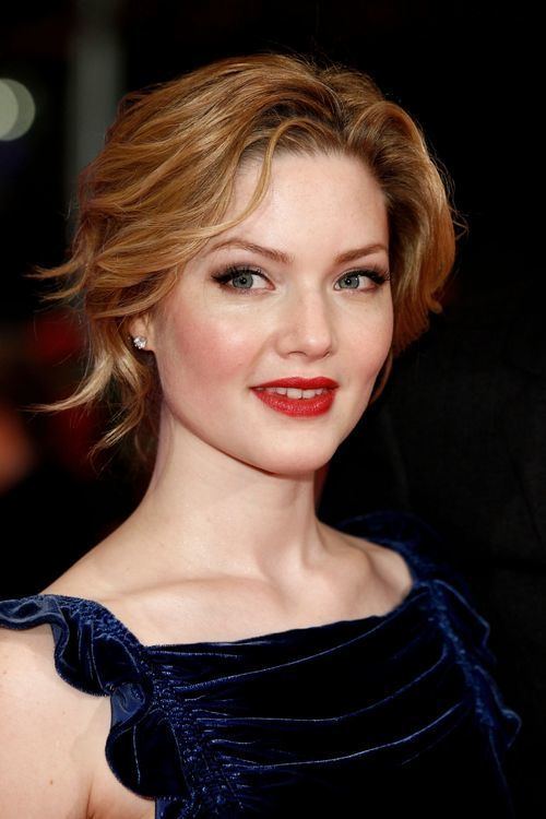 Holliday Grainger in her blue velvet gown