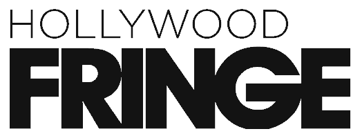 The word 'Hollywood' in all caps, and the word 'fringe' in much larger, bold capital letters below. The words are black, sans-serif, and left-aligned on a white background.