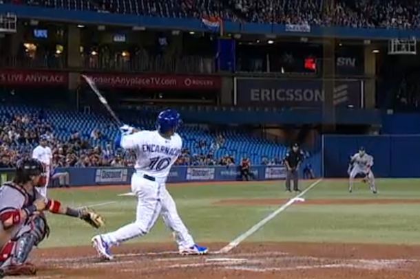 Home run Edwin Encarnacion Became Just the 14th Player to Hit a Home Run into