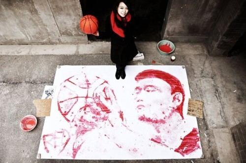 Hong Yi Everyday artist Hong Yi Red hot after Yao Ming portrait