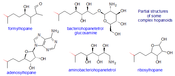 Hopanoids Hopanoids bacteriohopanetetrol tetrahymanol structure