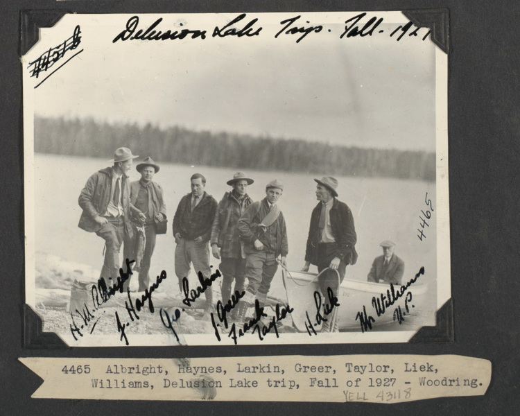 Horace M. Albright Delusion Lake trip fall 1927 Horace M Albright