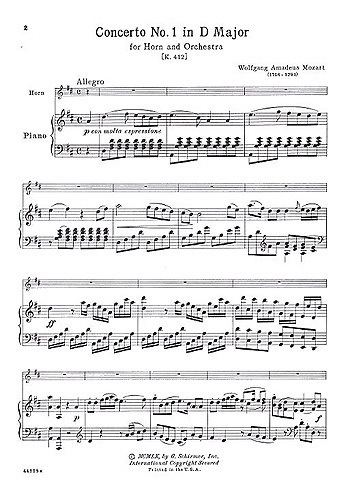 Horn Concertos (Mozart) Sheet music for horn Wolfgang Amadeus Mozart 4 Horn Concertos And