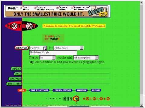 HotBot HotBot search engine in 1996 YouTube