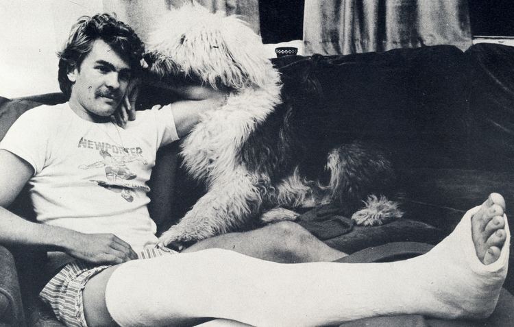Howard Goddard Howard Goddard with broken leg and dog Nov 79 A classic 7 Flickr