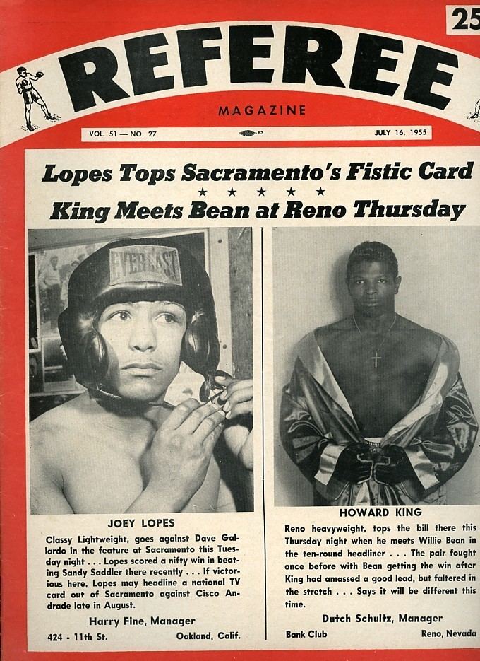 Howard King (boxer) 1955 July 16th JOEY LOPES vs DAVE GALLARDO HOWARD KING vs WILLIE