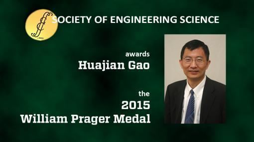 Huajian Gao Professor Huajian Gao to Receive 2015 William Prager Medal iMechanica