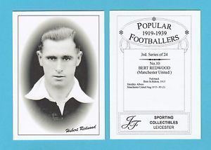 Hubert Redwood JF SPORTING FOOTBALLER CARD 191939 HUBERT REDWOOD OF MANCHESTER