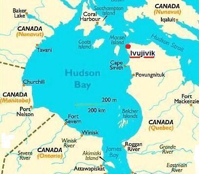 Hudson Strait Ultima Thule Ivujivik pretty settlement on the shores of Hudson