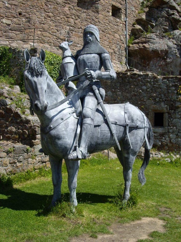 Hugh Calveley FileEquestrian statue of Sir Hugh Calveley at Mont Orgueil Castle