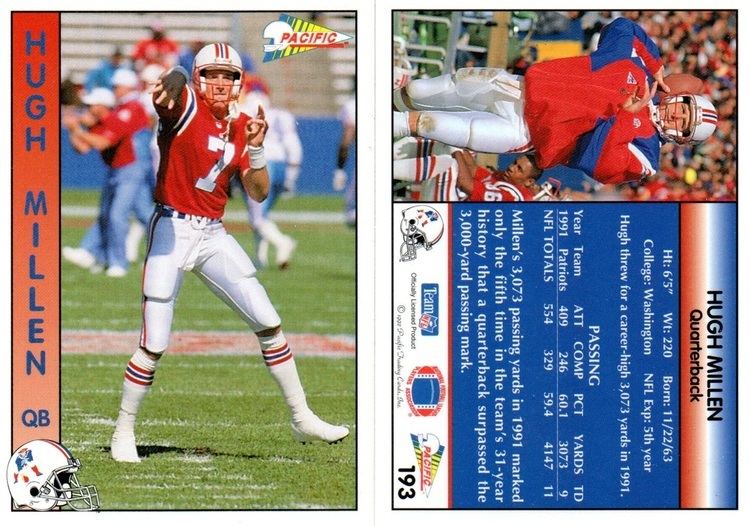 Hugh Millen 19921994 Patriots football cards for sale RCSportsCards