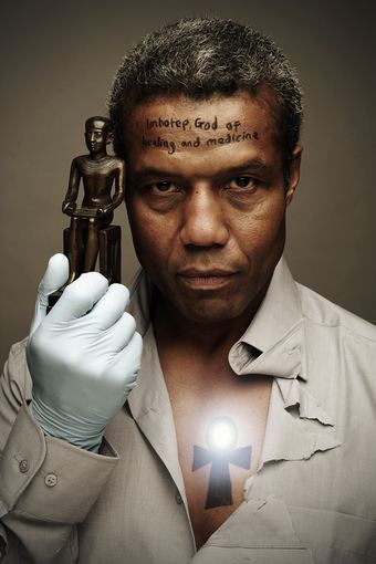 Hugh Quarshie holding a bronze statuette and played consultant and general surgeon Ric Griffin in BBC1's Holby City