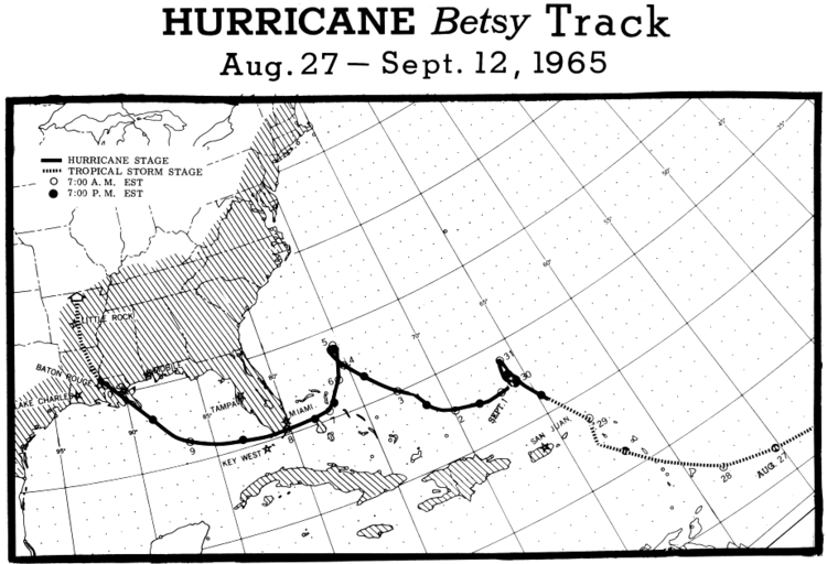 Hurricane Betsy Hurricane Betsy September 613 1965