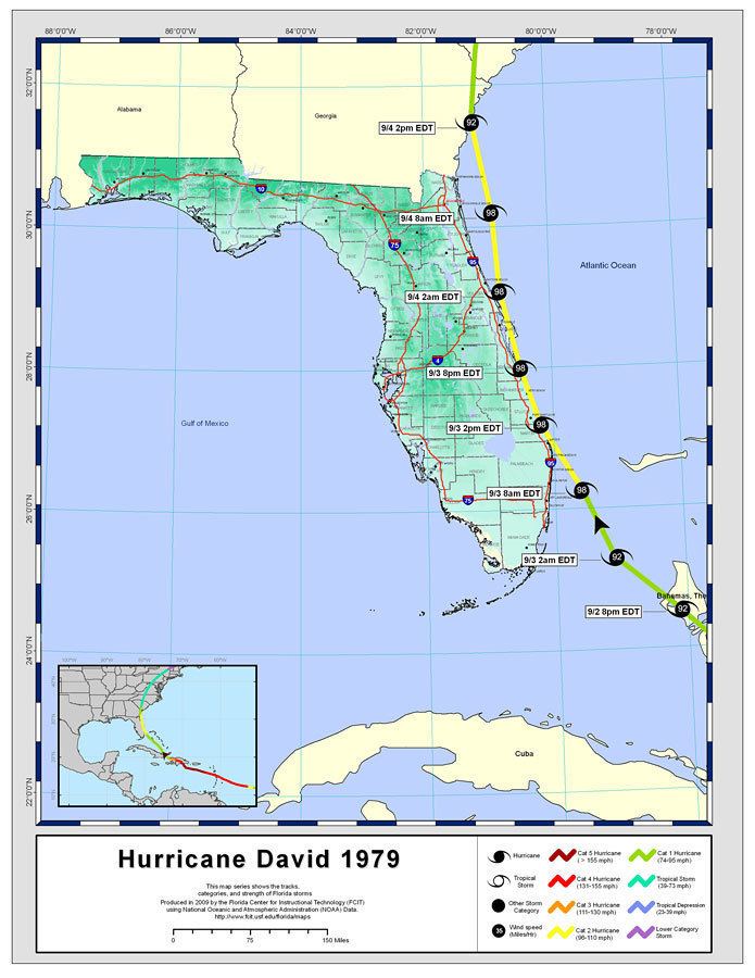 Hurricane David Storm Tracks by Name Hurricane David 1979