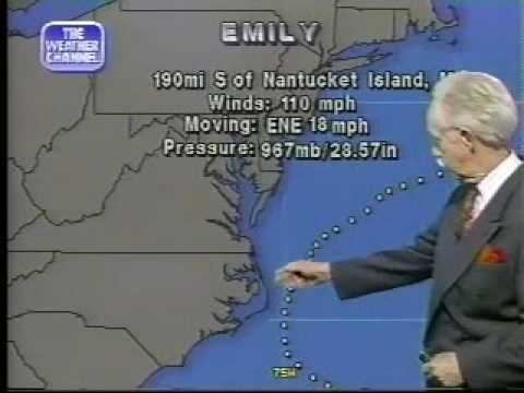 Hurricane Emily (1993) TWC Hurricane Emily 1993 YouTube