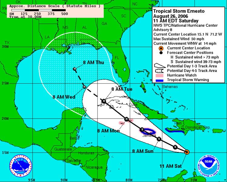 Hurricane Ernesto (2006) FileTropical Storm Ernesto 2006 forecast to hit LouisianaGIF
