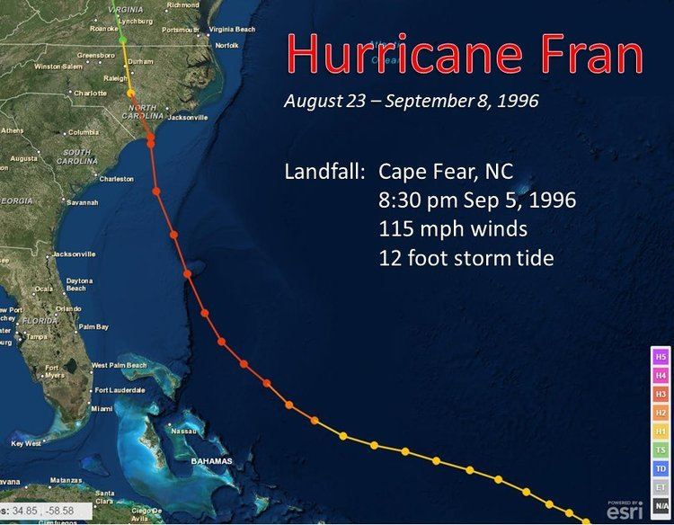 Hurricane Fran Hurricane Fran September 5 1996