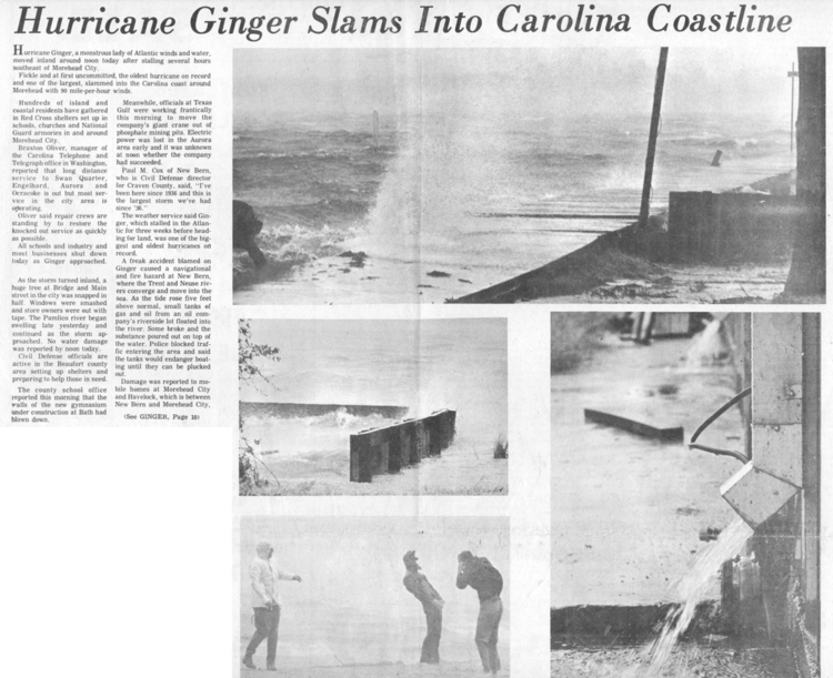 Hurricane Ginger Ginger Slams Into Carolina Coastline