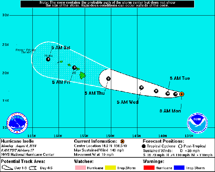 Hurricane Iselle (2014) Maui Now Hurricane Iselle Continues on Track Toward Hawaii