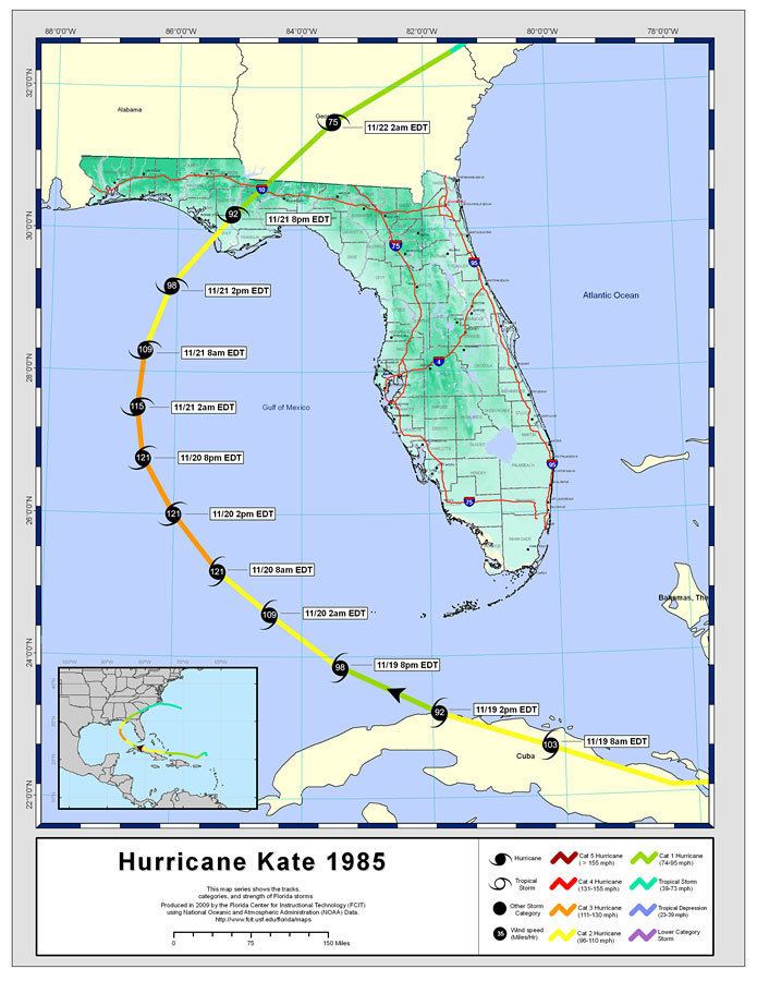 Hurricane Kate (1985) Storm Tracks by Name Hurricane Kate 1985