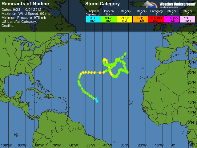 Hurricane Nadine Remnants of Nadine Weather Underground