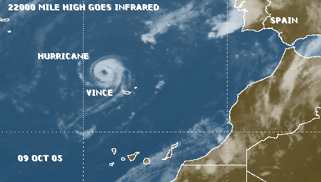 Hurricane Vince Hank Brandli Satellite Pictures