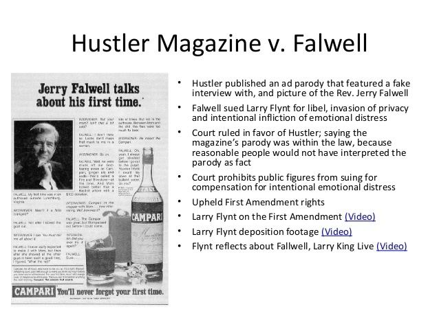 Hustler Magazine v. Falwell Major Cases