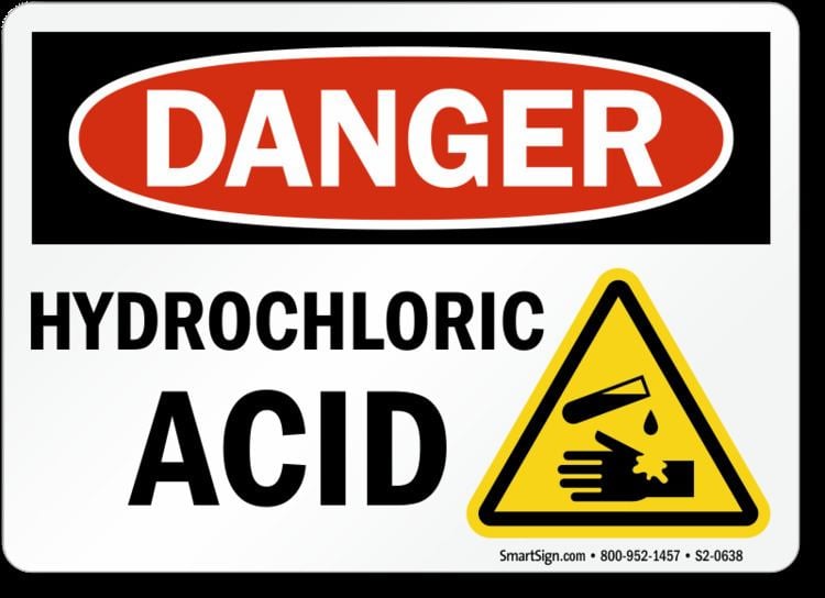 Hydrochloric acid Hydrochloric Acid Signs Flammable Chemicals