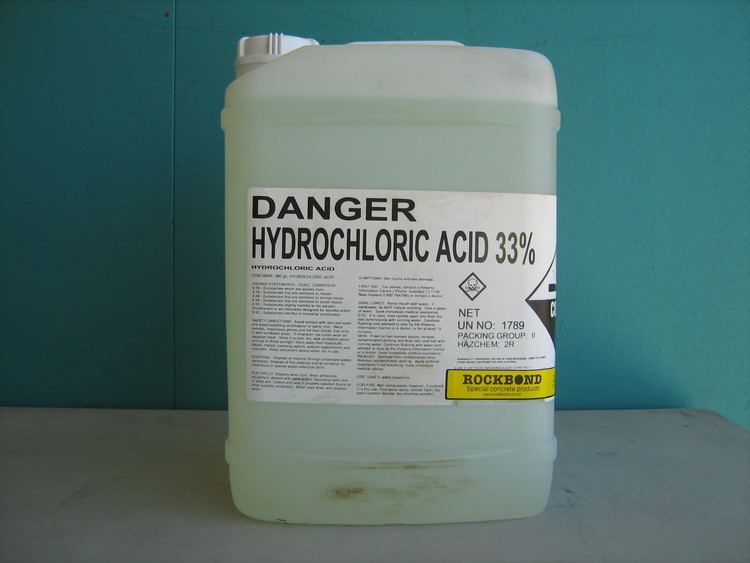 Hydrochloric acid Hydrochloric Acid Spirits of Salts 20lt Rockbond