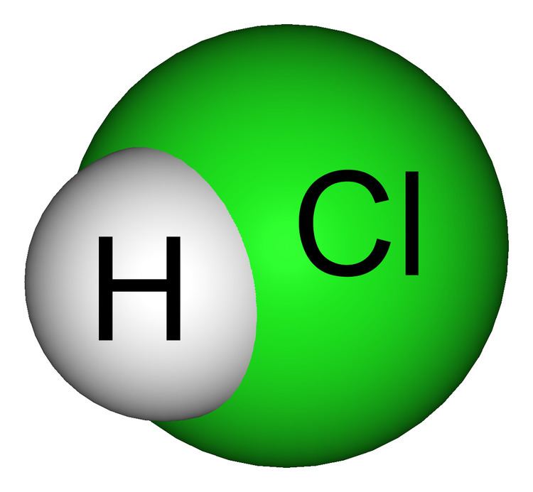 Hydrogen chloride FileHydrogenchloride3DvdWlabelledpng Wikimedia Commons