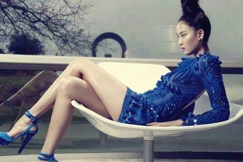 Hye-rim Park Blue Streak Hye Rim Park by Tesh for Marie Claire US May