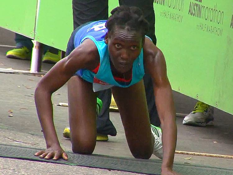 Hyvon Ngetich Austin Marathon Hyvon Ngetich Crawls to Finish Line