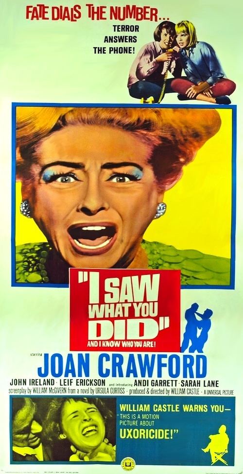 I Saw What You Did I SAW WHAT YOU DID DVD 1965 Movie on DVD Teen Girls Make Prank