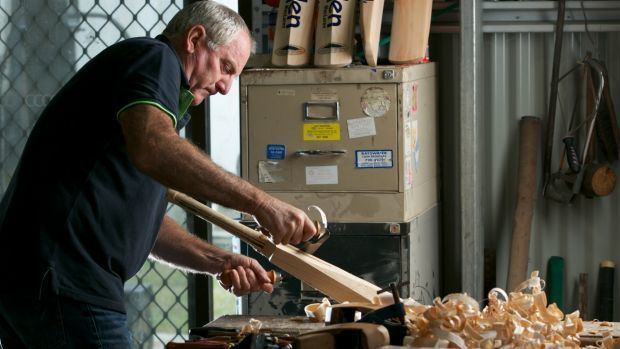 Former Test bowler Ian Callen plays a straight bat to an ancient