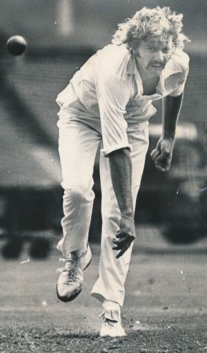 Former Test bowler Ian Callen plays a straight bat to an ancient