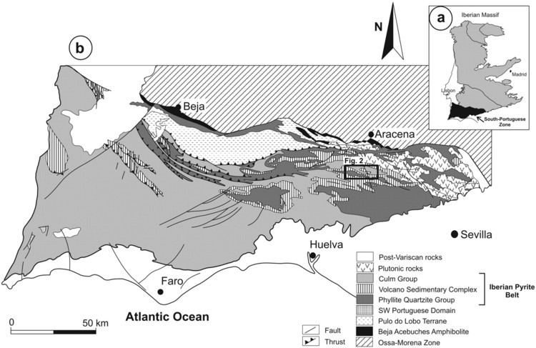 Iberian Pyrite Belt Geochemistry and UPb dating of felsic volcanic rocks in the